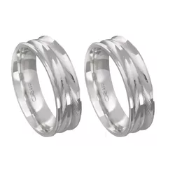 Alianças de compromisso em prata 950 modelo diaman... - EMPORIUM DAS ALIANÇAS