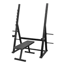 Kit Cavalete + Banco Reto Livre Profissional - Equipamentos Line Fitness