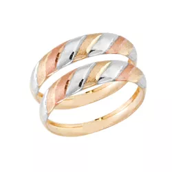 Par De Aparadores De Ouro 18k Diagonal Tricolor - ... - Fábrica do Ouro ®️