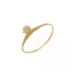 Anel De Ouro 18k Solitário Bliss Com Zircônias - ... - Fábrica do Ouro ®️