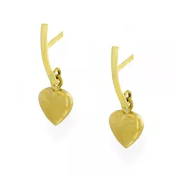 Brinco De Ouro 18k Meia Lua Com Coração - 101580 - Fábrica do Ouro ®️