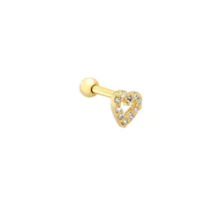 Piercing De Orelha Ou Tragus De Ouro 18k Bolinha e... - Fábrica do Ouro ®️