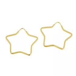 Brinco De Ouro 18k Argola Estrela De 39mm - 104038 - Desejo de Prata ®️
