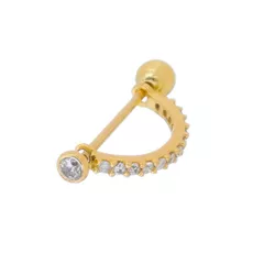 Piercing De Orelha De Ouro 18k Meia argola hélix d... - Fábrica do Ouro ®️
