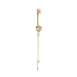 Piercing De Umbigo De Ouro 18k Com Pedra De Zircôn... - Fábrica do Ouro ®️