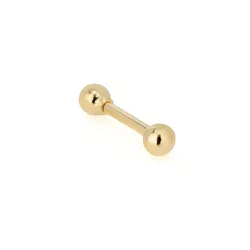 Piercing De Orelha Ou Tragus De Ouro 18k Duas Boli... - Fábrica do Ouro ®️