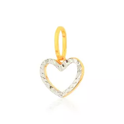Pingente De Ouro 18k Coração Dois Ouros Amarelo/Br... - Fábrica do Ouro ®️