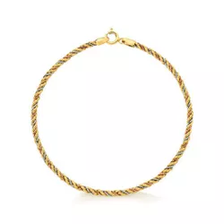 Pulseira De Ouro 18k Corda Tricolor De 2,1mm Com 1... - Fábrica do Ouro ®️