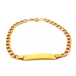Pulseira De Ouro 18k Groumet De 5mm Com 18cm e Cha... - Desejo de Prata ®️