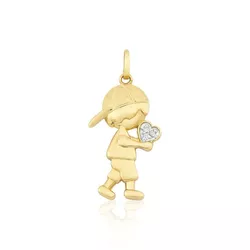 Pingente De Ouro 18k Menino Com Coração P - 103040... - Fábrica do Ouro ®️