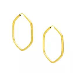 Brinco De Ouro 18k Argola Hexágono 16mm - 100575 - Fábrica do Ouro ®️