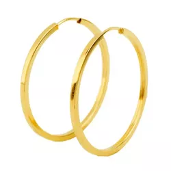 Brinco De Ouro 18k Slim Argola Redonda m - 101091 - Fábrica do Ouro ®️