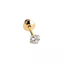 Brinco Masculino Individual De Ouro 18k Zircônia D... - Fábrica do Ouro ®️