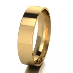 Aliança Individual De Ouro 18k Fio Quadrado De 6mm... - Fábrica do Ouro ®️