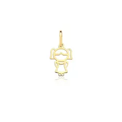 Pingente De Ouro 18k Menina De 12mm - 101887 - Fábrica do Ouro ®️