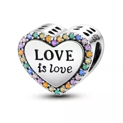 Berloque De Prata 925 Love is Love - 203846 - Fábrica do Ouro ®️