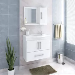 Toucador KIT ATENAS 65 BRANCO C/ESPELHEIRA - MGM - FEDERZONI CASA & CONSTRUÇÃO