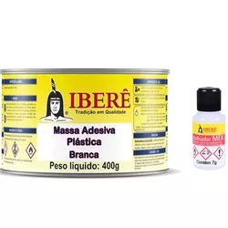 MASSA PLASTICA 400 GR IBERE BRANCA - FEDERZONI CASA & CONSTRUÇÃO