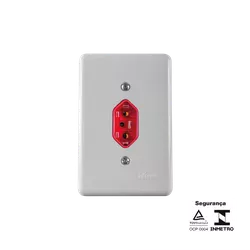 TOMADA ILUMI STYLUS 2P+T 20A VERM C/P 20143 - FEDERZONI CASA & CONSTRUÇÃO