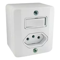 Caixa ILUMI Interruptor S 6A C/Tomada 2P+T 10A 250... - FEDERZONI CASA & CONSTRUÇÃO