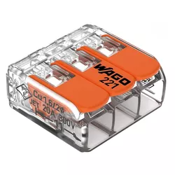 CONECTOR WAGO 221-413 3P 4MM 3UN - FEDERZONI CASA & CONSTRUÇÃO