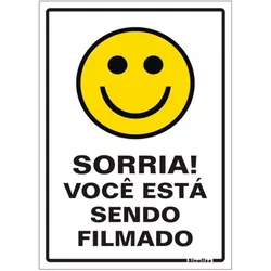 PLACA 15X20 SORRIA VC ESTA SENDO FILMADO - FEDERZONI CASA & CONSTRUÇÃO