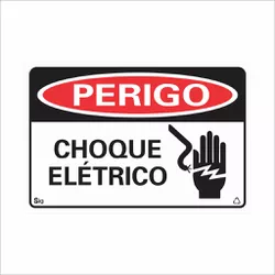 PLACA 15X20 PERIGO CHOQUE ELETRICO 220BB - FEDERZONI CASA & CONSTRUÇÃO