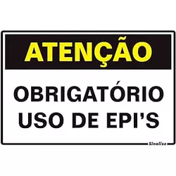 PLACA 20X30 ATENCAO OBRIGATORIO O USO DE EPIS 250B - FEDERZONI CASA & CONSTRUÇÃO