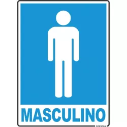 PLACA 15X20 SANITARIO MASCULINO 220AD - FEDERZONI CASA & CONSTRUÇÃO