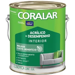 TINTA ACRILICA CORAL FOSCO 3,6 LT AMARELO FREVO - FEDERZONI CASA & CONSTRUÇÃO