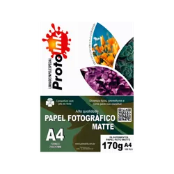PAPEL FOTO A4 MATTE 170G 100FLS PROTOINK - 3020400... - PARÁ SUPRIMENTOS