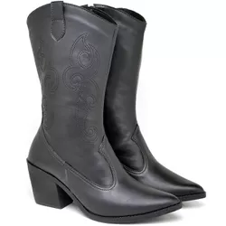Bota Feminina Texana Western Cowtry Cano Médio Nap... - FERRACIOLI OFICIAL