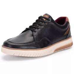Sapatênis Tênis Casual Ferrile Couro Preto - FR153... - Ferrile