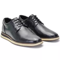 Sapato Oxford Casual Masculino Brogue Em Couro Pre... - Ferrile