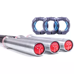 Trio Barras Olímpica Crossfit 2.0m 15kg Oficial + Presilhas Flexfit Franca - FlexFit Franca