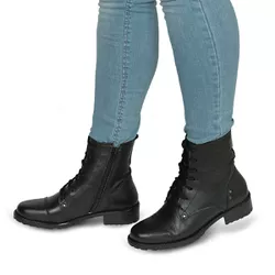 Bota Feminina Coturno Cano Curto Couro Legítimo Preto - Flor de Couro | Sandálias e Botas Femininas