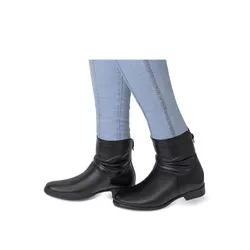Bota Feminina Cano Curto Couro Legítimo Preto - Flor de Couro | Sandálias e Botas Femininas