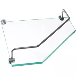 PRATELEIRA DE CANTO DE VIDRO 20X20CM COM SUPORTE D... - FLUZÃO CONSTRUÇÃO