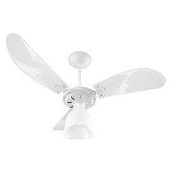 VENTILADOR TETO NEW CRISTAL LIGHT 3P 127V BRANCO C... - FLUZÃO CONSTRUÇÃO
