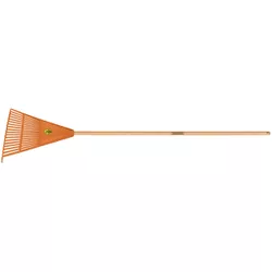 VASSOURA DE JARDIM LARANJA COM CABO 120CM - FLUZÃO CONSTRUÇÃO