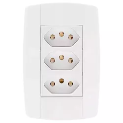 TOMADA TRIPLA 250V 4X2 LEV ILUMI - FLUZÃO CONSTRUÇÃO