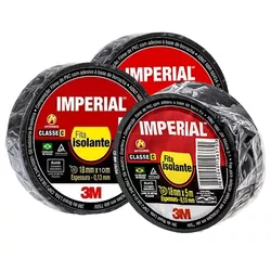 Fita Isolante Imperial 18mm Preta - FLUZÃO CONSTRUÇÃO