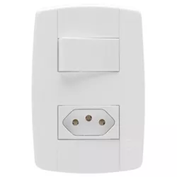 INTERRUPTOR TECLA SIMPLES 10A + 1 TOMADA 250V 4x2 ... - FLUZÃO CONSTRUÇÃO