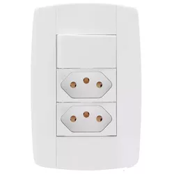 INTERRUPTOR SIMPLES + 2 TOMADA 10A 250V 4X2 LEV IL... - FLUZÃO CONSTRUÇÃO
