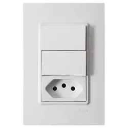 INTERRUPTOR DUPLO TECLA SIMPLES + TOMADA 10A/250V ... - FLUZÃO CONSTRUÇÃO