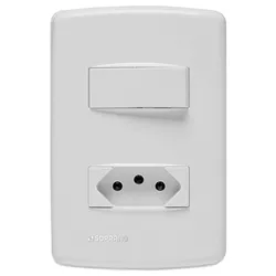 INTERRUPTOR TECLA SIMPLES + 1 TOMADA 2P+T 10A/250V... - FLUZÃO CONSTRUÇÃO
