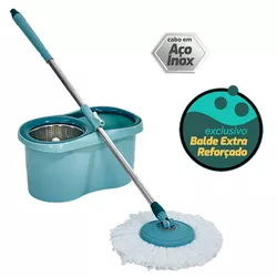 MOP GIRATORIO FIT COM CESTO PLASTICO 8L + 1 REFIL ... - FLUZÃO CONSTRUÇÃO