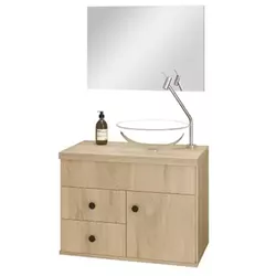 Conjunto Luna 60cm Com Cuba e Espelho - FLUZÃO CONSTRUÇÃO