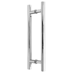 PUXADOR DE PORTA TUBULAR ALUMÍNIO POLIDO 25Ø - FLUZÃO CONSTRUÇÃO