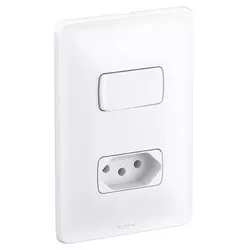 INTERRUPTOR SIMPLES + TOMADA 2P+T 4X2 10A ZEFFIA - FLUZÃO CONSTRUÇÃO